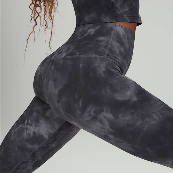 Lululemon Align High Rise Crop 17" Diamond Dye Pitch Grey Graphite Grey Sz 0 - Picture 3 of 10